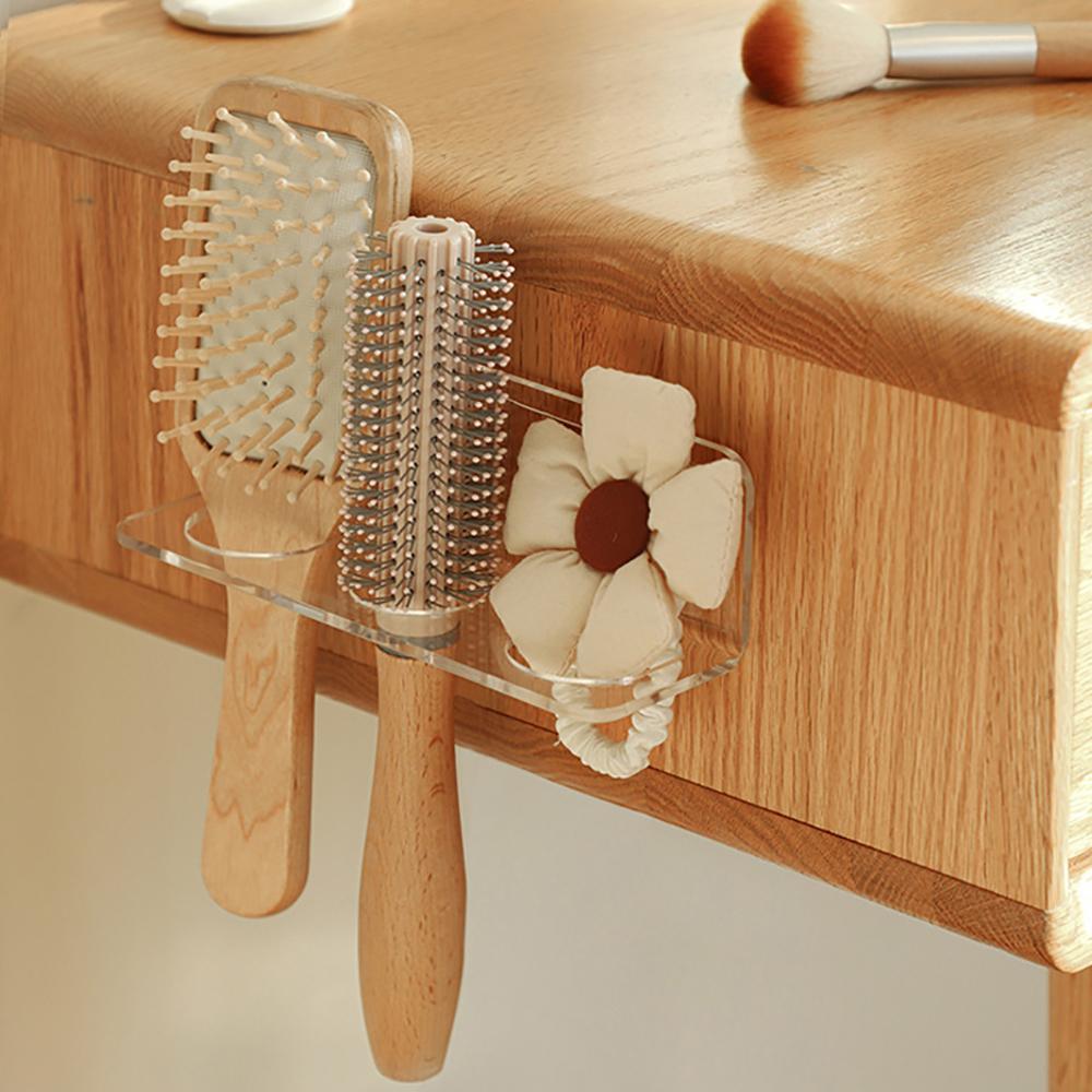 Multi-purpose Acrylic Comb Holder Organizer Storage Shelf Clear Transparent Wall-Mounted Hair Brushes Rack Bathroom Accessories