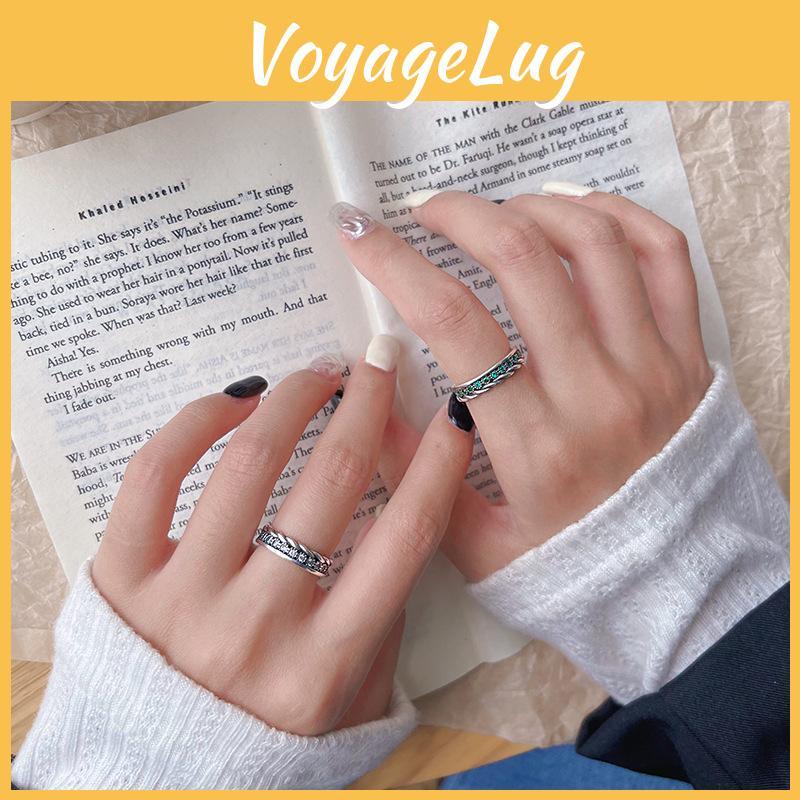Elegant Retro Geometric Copper Ring For Women With Adjustable Open Design For Fashionable Style