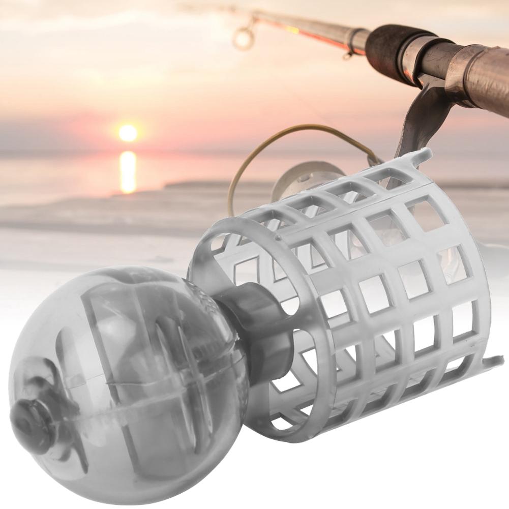 4Pcs PE Plastic Portable Fishing Feeder Lure Bait Cage Tackle Accessories with WeightM