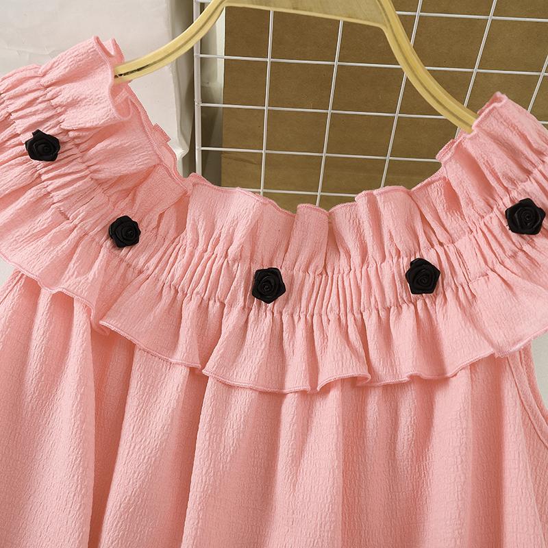 VONDA Женские летние блузки с коротким рукавом и оборками на открытых плечах 5XL синий — фото 7