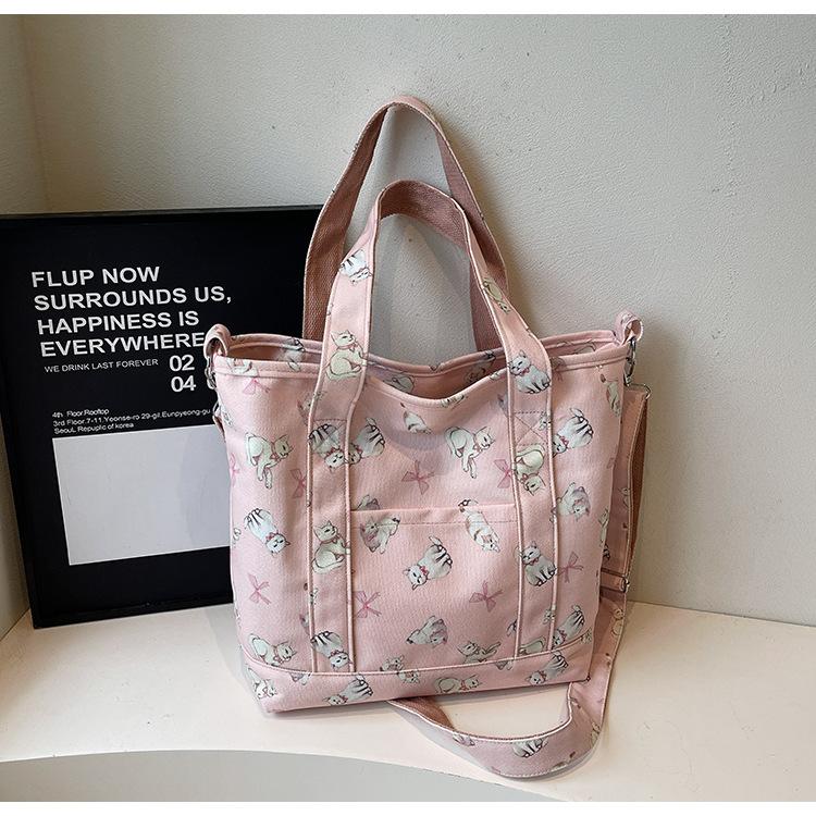

Fashion printed big bag women s 2025 new foreign style sweet tote bag large capacity portable shoulder messenger bag tide