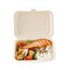 ECO&BASIC Disposable Lunch Boxes, 600ml, Laminated, Pack of 50, Microwaveable, Takeout, Bagasse, Unbleached, Rice Resistant, Water and Oil Resistant,