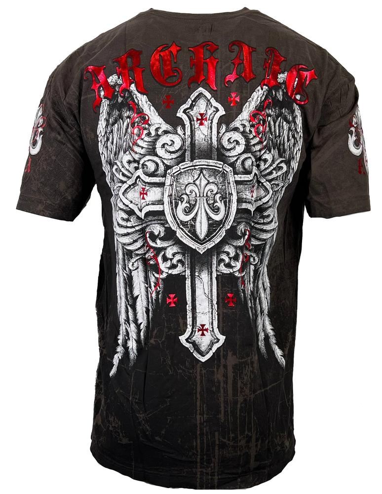 

Футболка унисекс Archaic Affliction Pheno On Biker с татуировкой и крестом