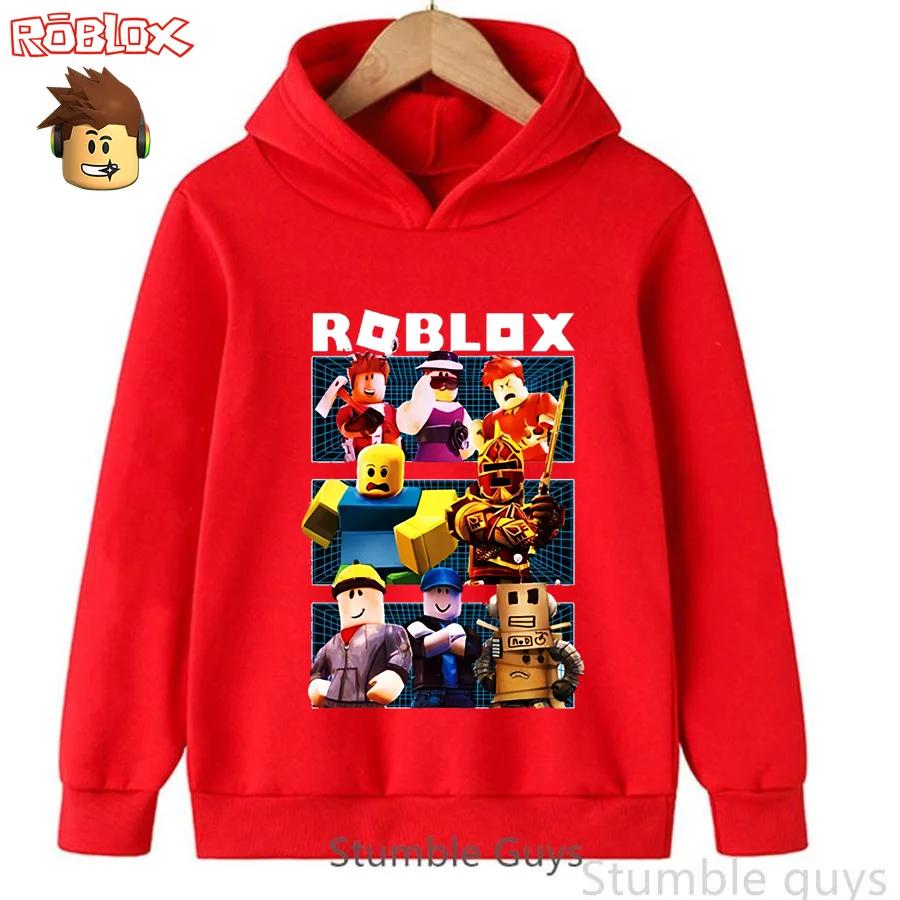 Moletom de Outono Roblox para Crianças 3-12A Moda com Capuz Estampa 3D de Personagem de Jogo Roupas Esportivas Casuais para Meninos e Meninas