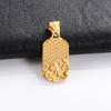 Stainless Steel Rectanglar Pendant Necklace for Women Men Gold Cross Skeleton Charms Chain Choker Metal Jewelry Accessory