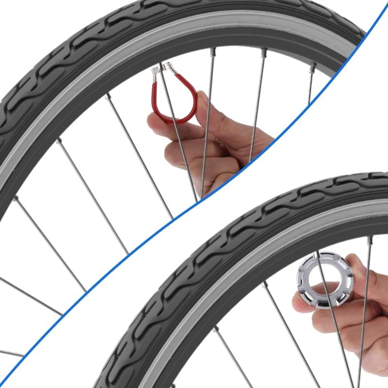 Bicycles Spoke Wrench Portable Bike Spoke Adjustment Tool Tire Lever Cycling Pocket Tool Bicycles Rims Truing Tool