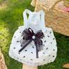 Breathable Pet Lace Bowknot Dress Lace Ruffle Hem Pet Tank Dress Pet Mesh Camisole Skirt  Party