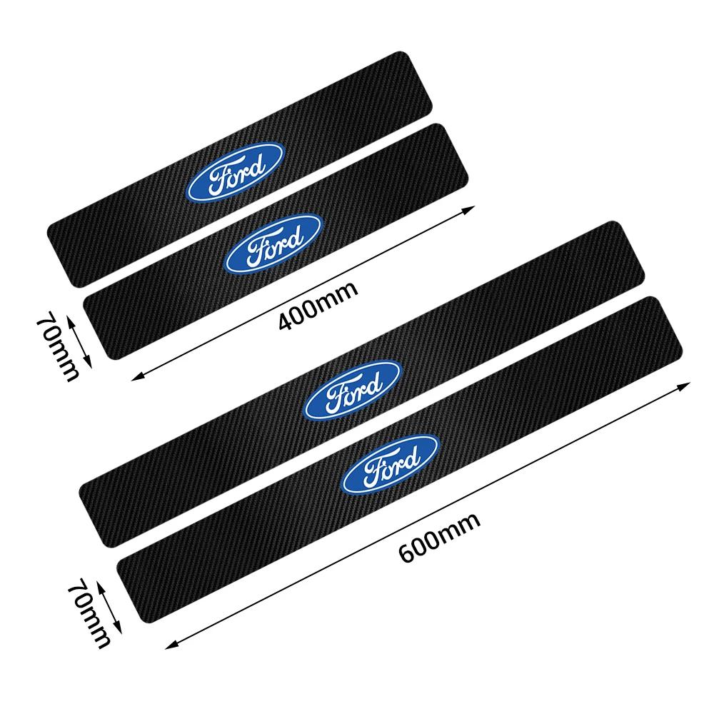 Car Sticker 2025 Hot Car Styling 4pcs Carbon Fiber Auto Door Sill Protector Stickers For Ford Focus 2 3 4 Mondeo Fiesta Ecosport