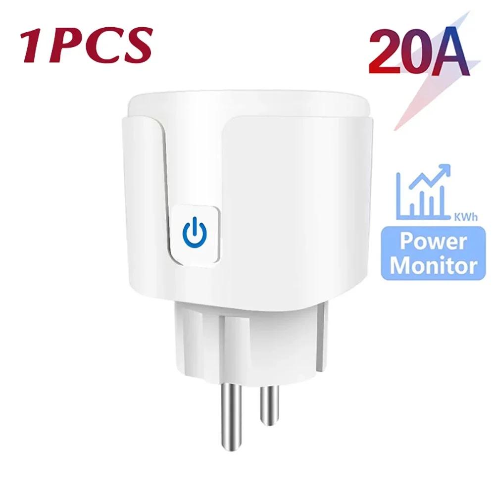 16A/20A Power Plug Smart Plug EU AC100-240V Wifi Smart Socket Power Outlet Alexa Google Home Voice Control Tuya Smart Life APP