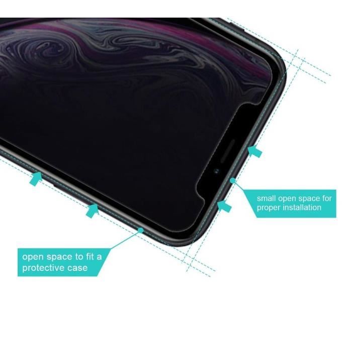 Film de protection - Phonillico® - iPhone XR - Pack de 3 - Noir - Anti espion - Résistant aux rayures