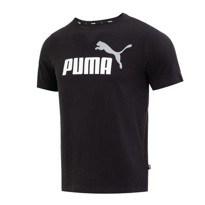 American Vintage Letter Logo Print Crew Neck Pullover Sports Short Sleeve T-Shirt Men Tops Black 847666-61