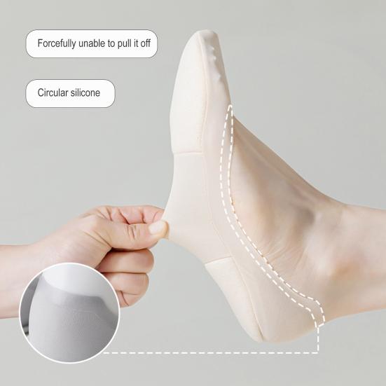 Pair Women Low Cut Liner Socks Non-slip Breathable Sweat-Absorbent Invisible Socks Summer