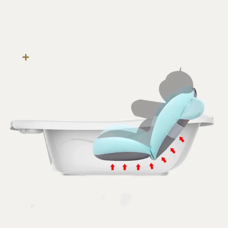 Baby Bathtub Pad Adjustable Bath Support Seat Mat & Shower Cushion Foldable for Newborns Floating Security Water Baby Bath Seat