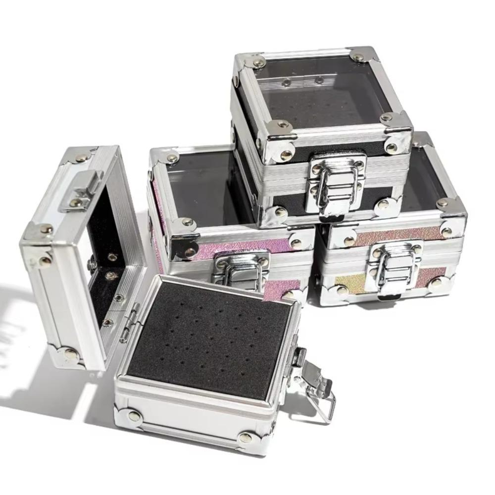 Durable Aluminum Display Storage Box Professional Nail Art Grinding Head Bit Container  Pedicure