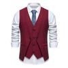 England Style Men's Suit Vests Fake Two Pieces Business Casual Waistcoats Vintage Mens Formal Dress Vest