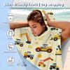 Construction Vehicle Hooded Towel Single Sided Print Soft Microfiber Absorbent Beach Towel For Pool Beach Bath Time Playful Gift