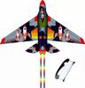 Fighter Jet Kite for Kids Giant Airplane Shape with Vibrant Colors 120cm Size Long Tail for Park and Beach Play