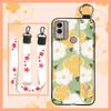 Soft Case Flower Phone Case For Nokia C22 Wristband Durable Ring Waterproof Lanyard Oil Painting Back Cover Silicone