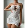 Women Sexy Lace Lingerie Set Hollow Out Bodycon Dress
