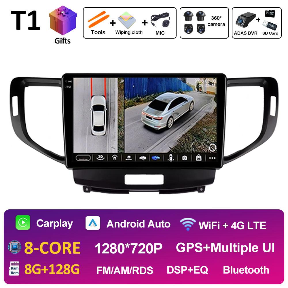 Android Auto Wireless Carplay For Honda Accord 8 2008 2009 2010 2011 2012 GPS Navi 2.5D Touch Screen Cooling Fan Auto Tools WIFI