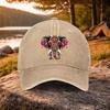 Mandala Elephant Graphic Washed Baseball Cap Adjustable Cotton Outdoor Casual Unisex Hat
