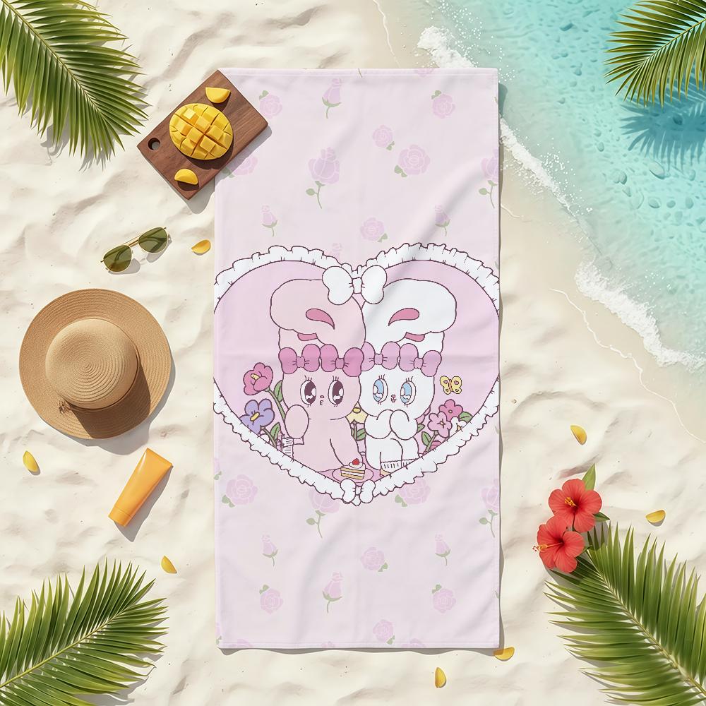 Cute E-Esther B-Bunny Towel Soft Pool Gift For Travel Gym Shower Camping Quick Dry Sports Beach Towels