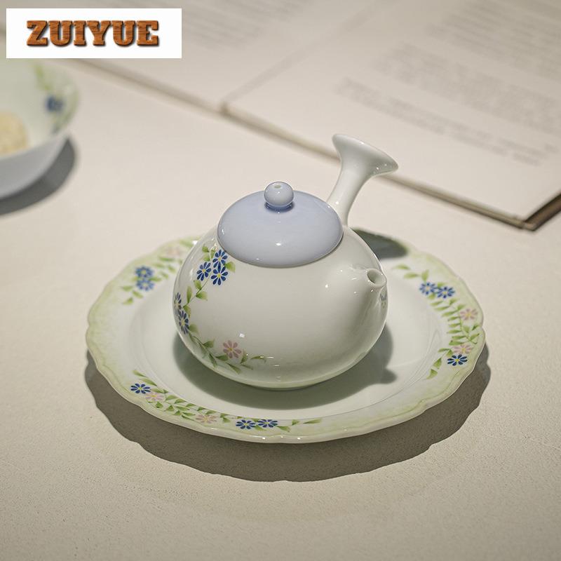 140ml Hand-painted Wild Chrysanthemum Side Handle Teapot Antique Tea Infuser Pot Tea Soaking Kettle With Strainer For Tea Craft