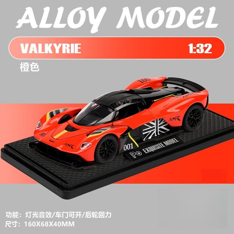 

1:32 Valkyrie AMR Sports Car Alloy Model Diecasts Metal Vehicles Model Simulation Sound Light Kids Toys Gift