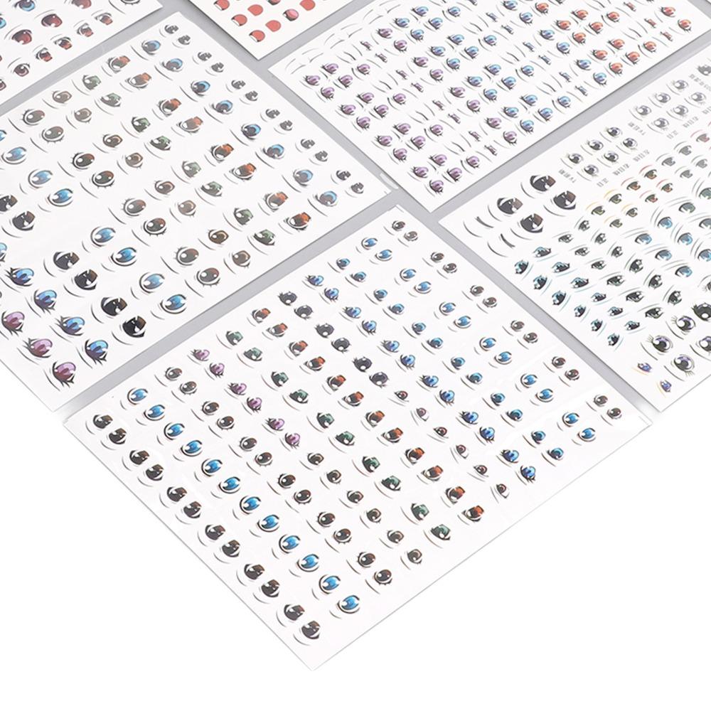 7pcs Colorful Doll Eye Paster Water Decals Doll Mouth Stickers Doll Eyes Stickers  Resin Projects
