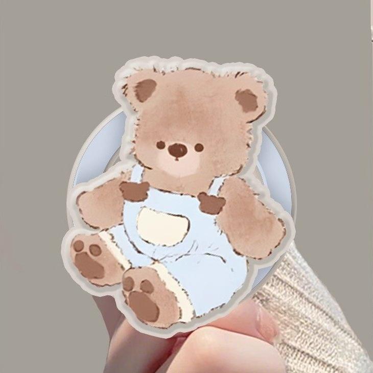 Bear Magnetic Attraction Applies To Apple 17 Transparent 16promax Soft iPhone15 New Year's 13 Red 14 Mobile Phone Cases