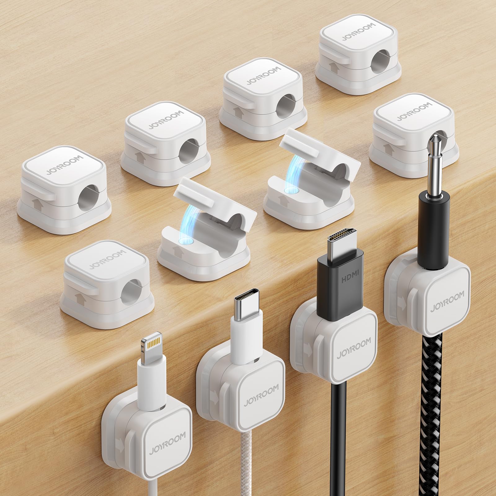 

of 12 Industry Magnetic Cable JOYROOM Cable Clips Cable Cable Cable Smooth Cable Cord Desk Strong USB Cable Neatly Holds Mouse Keyboard Power