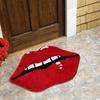Sexy Rote Lippen Lustiger Teppich Valentinstag Imitation Kaschmir Saugfähige Badezimmer-Fußmatte Hauseingang Fußmatte 1 Stück