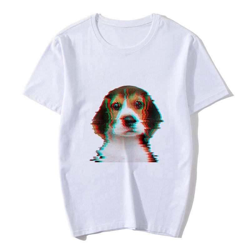 

Kawaii Dog Print Tshirt Summer Fashion 2025 Shirts Graphic Tee Women T-Shirt Harajuku Tumblr Aesthetic Vintage Short Sleeve S білий
