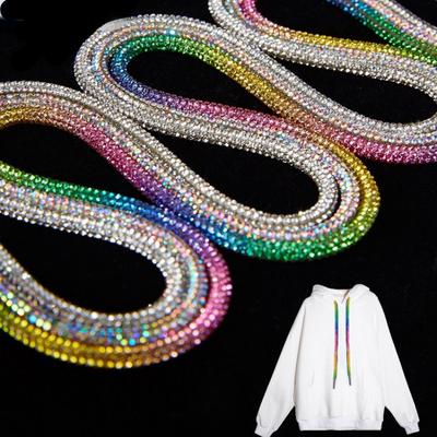 1PCS Rotondo Strass Lacci Delle Scarpe Arcobaleno Diamante Lacci delle scarpe per Scarpe Da Ginnastica AF1 Dunk Sb Lacci FAI DA TE Pantaloni Con Cappuccio Abito Cintura Accessorie