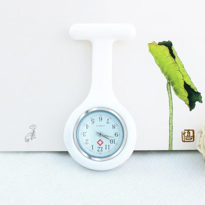Nurse Silicone Lapel Watch Pin-on Students Quartz Gift Round Dial