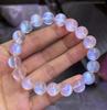 11mm Natural Blue Light Moonstone Clear Beads Bracelet Women Men Moonstone Stretch Crystal Clear Round Beads Bracelet AAAAA