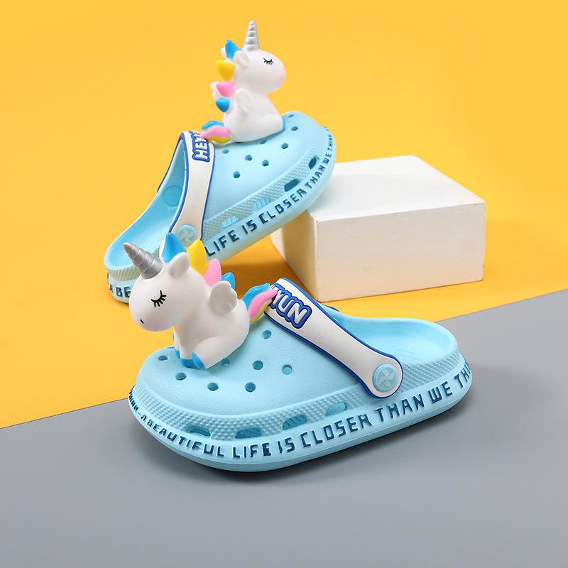 Delightful Unicorn Kids Hole Shoes For Girls Comfortable Summer Beach Slippers
