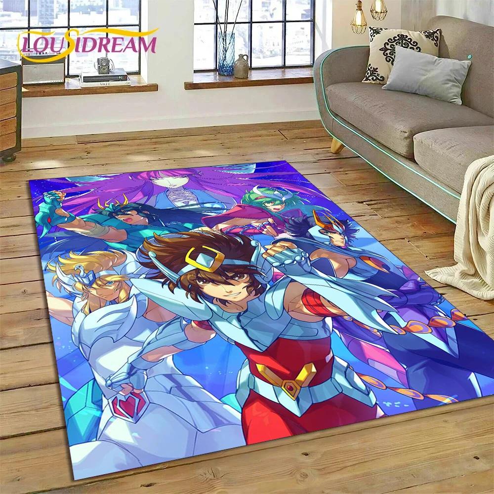 Cartoon Saint Seiya 3D Retro Anime Carpet Rug for Bedroom Living Room Home Sofa Decoration,Children Game Large Decor Floor Mat
