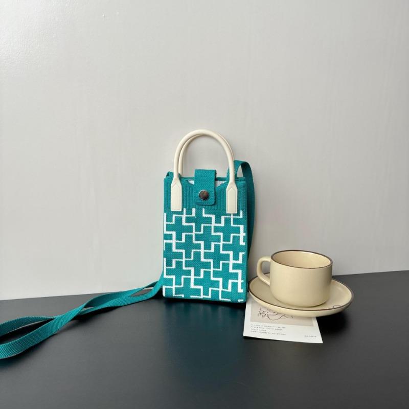 Mobile phone bag flower knitted bag niche versatile shoulder messenger bag trendy tote bag flower knitting