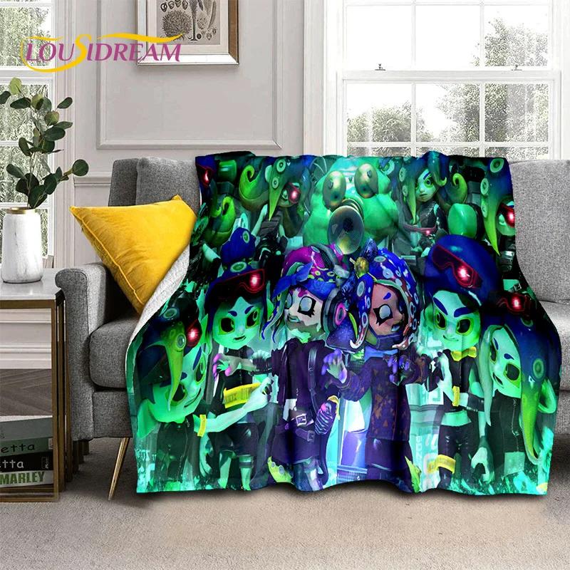 Splatoon3 PC Gamer Cartoon Game Soft Blankets,Keep Warm Throw Blanket Comfortable Blanket for Picnic Beds Sofa Home Bedroom Gift