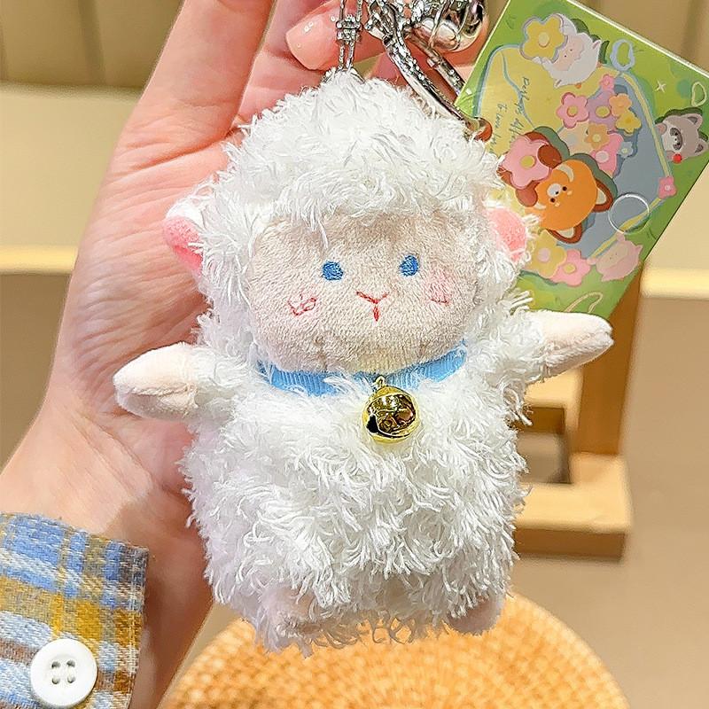 Jinnew Adorable Lamb Cat Take Seashell Otter Little Bear Plush Animal Keychain