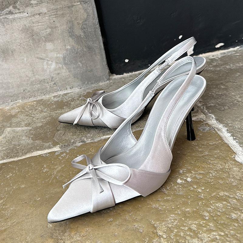 Mode Damen Slipper High Heels Sandalen Schuhe Für Damen Schuhe Flache Mode Schmetterlingsknoten Damen Dünne Absätze Sandalen Pumps Schuhe