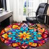 1pc Stained Glass Mandala Office Round Area Rug, Indoor Mat Suitable ForOffice, Under Office Chairs Bedroom Living Room Home Decor, Room Deco q127