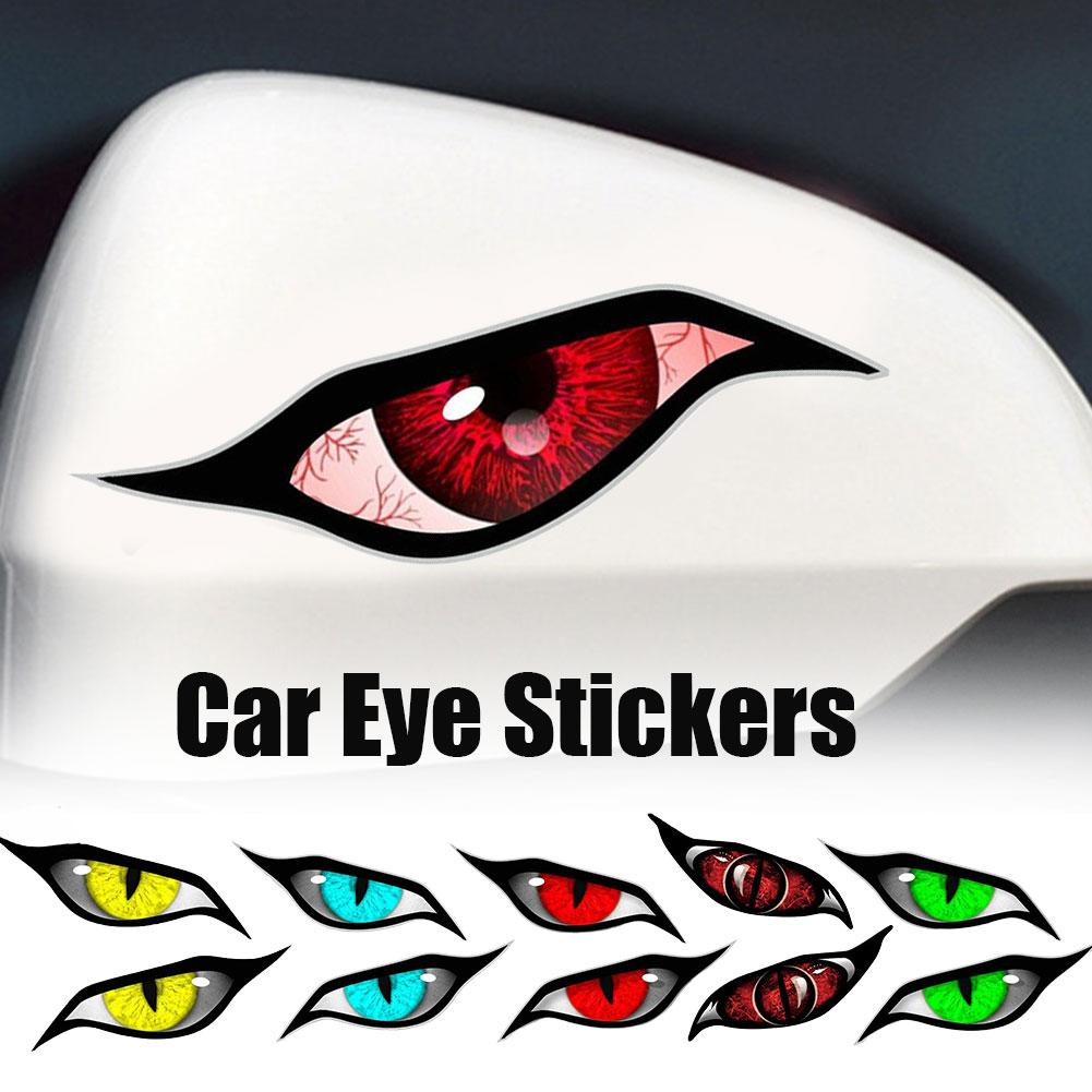 1 Pair Reflective Eyes Stickers For Car Rearview Mirror Strong Reflective Cat Eyes Waterproof Scratches Decoration Sticker