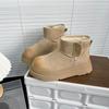 Snow boots cotton shoes winter new leather velvet thickened thick-soled non-slip snow women's boots short boots