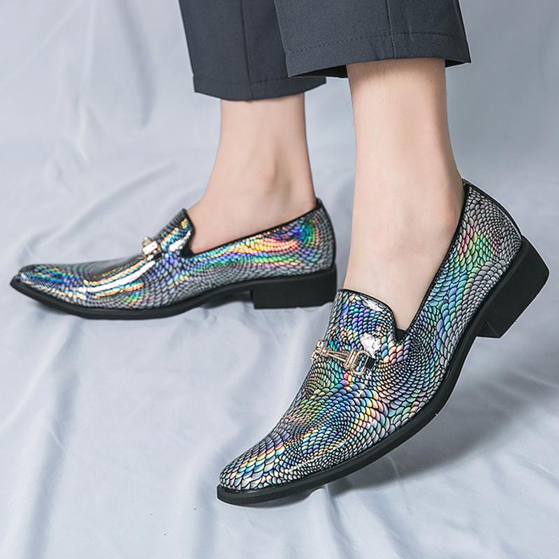 New Fashion Mirrors Patent Leather Dress Shoes For Men Slip On Party Monk Strap Loafers Formal Social Chelsea Wedding Footwear