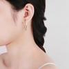 V-Shaped Triangle Cubic Zirconia Stud Earrings for Women - European & American Fashion, Geometric Ear Jewelry, Copper