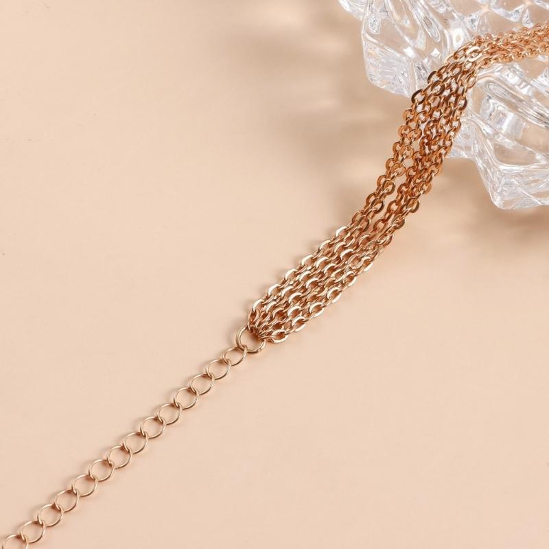 Layered Tassels Crossed Body Jewelry Gold Chest Chain For Women Music Festivals Nightclub Outings Bikini Accessories