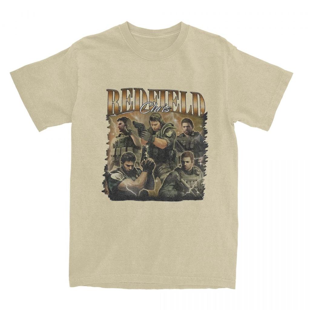 Chris Redfield Game Resident Evils T-Shirts Men Hipster 100% Cotton Tees Crewneck Short Sleeve T Shirt Plus Size Clothing