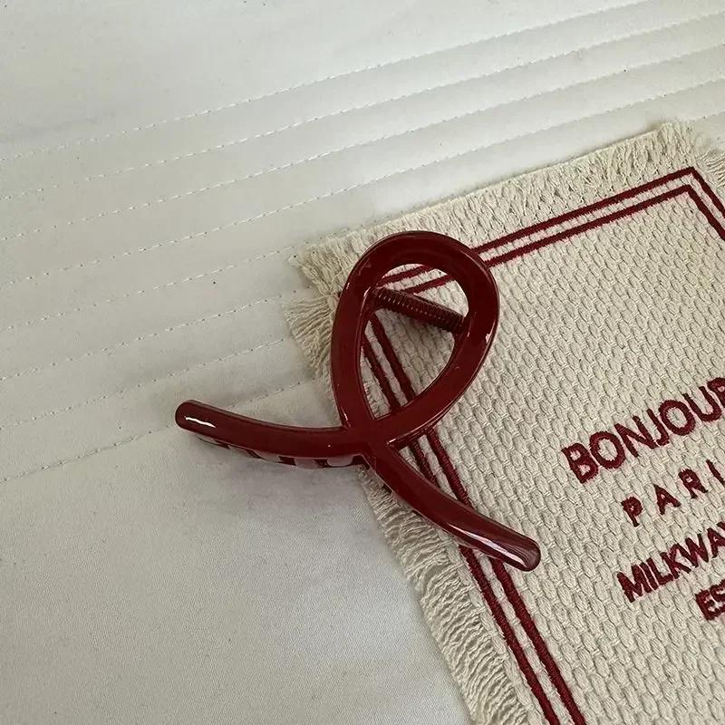 Women Red Bright Color Hair Claws Barrettes Hairpins Large Ponytail Crab Hair Clips Girls Hair Accessories Shark Clip Hairgrip